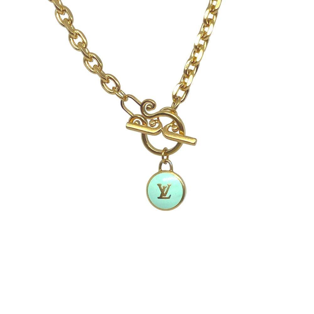 Authentic Louis Vuitton Logo Mint Pendant- Necklace Pastilles Pendant