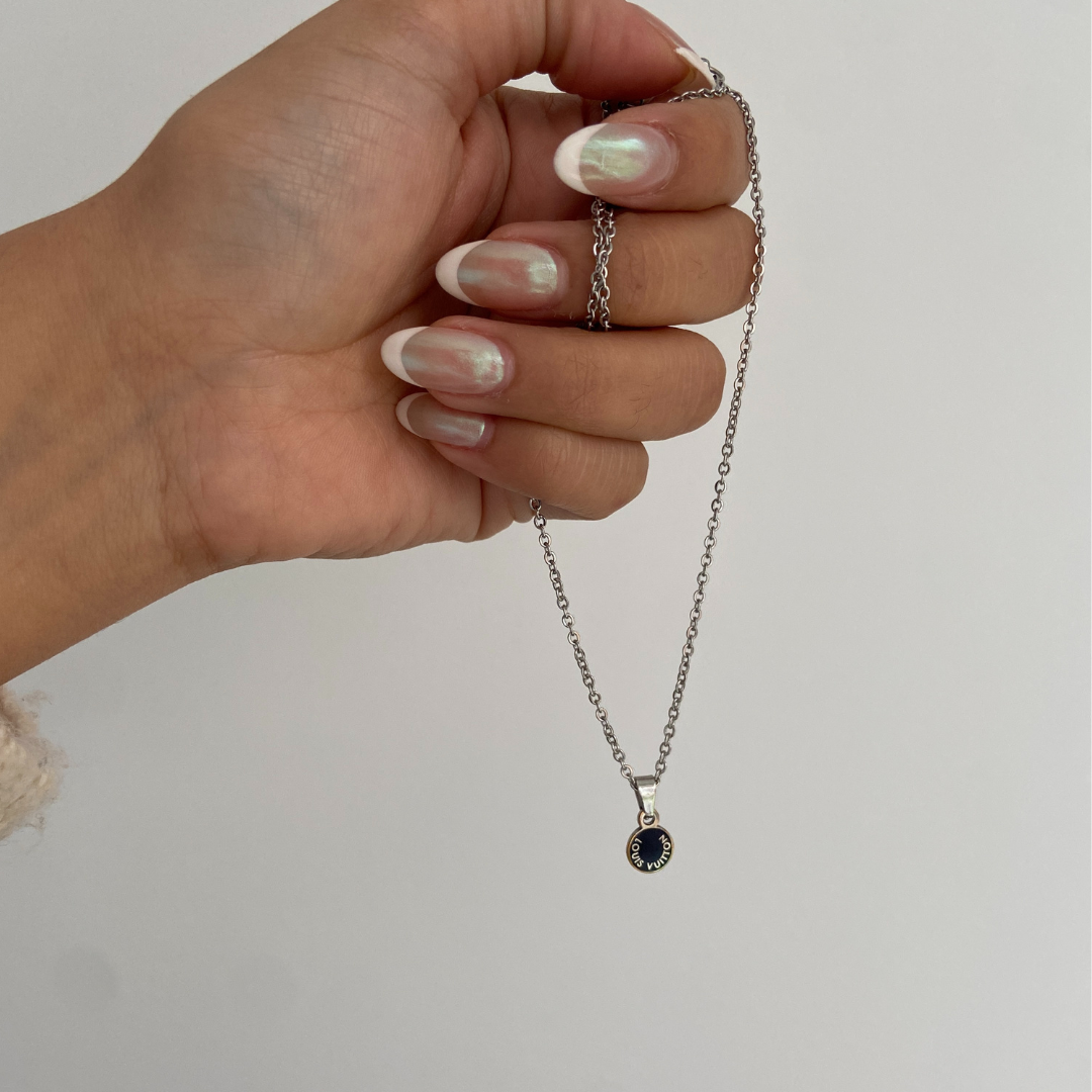 Authentic Louis Vuitton Blue Mini Pendant - Reworked Necklace