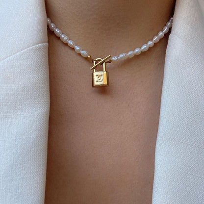 Authentic Louis Vuitton Padlock Pendant- Necklace
