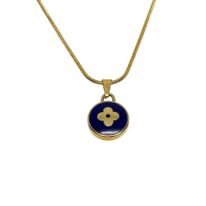 Authentic Louis Vuitton Dark Blue Pendant- Necklace