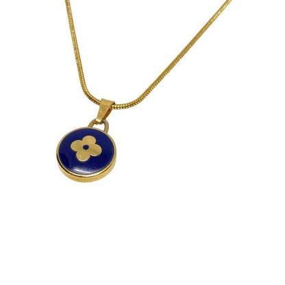 Authentic Louis Vuitton Dark Blue Pendant- Necklace