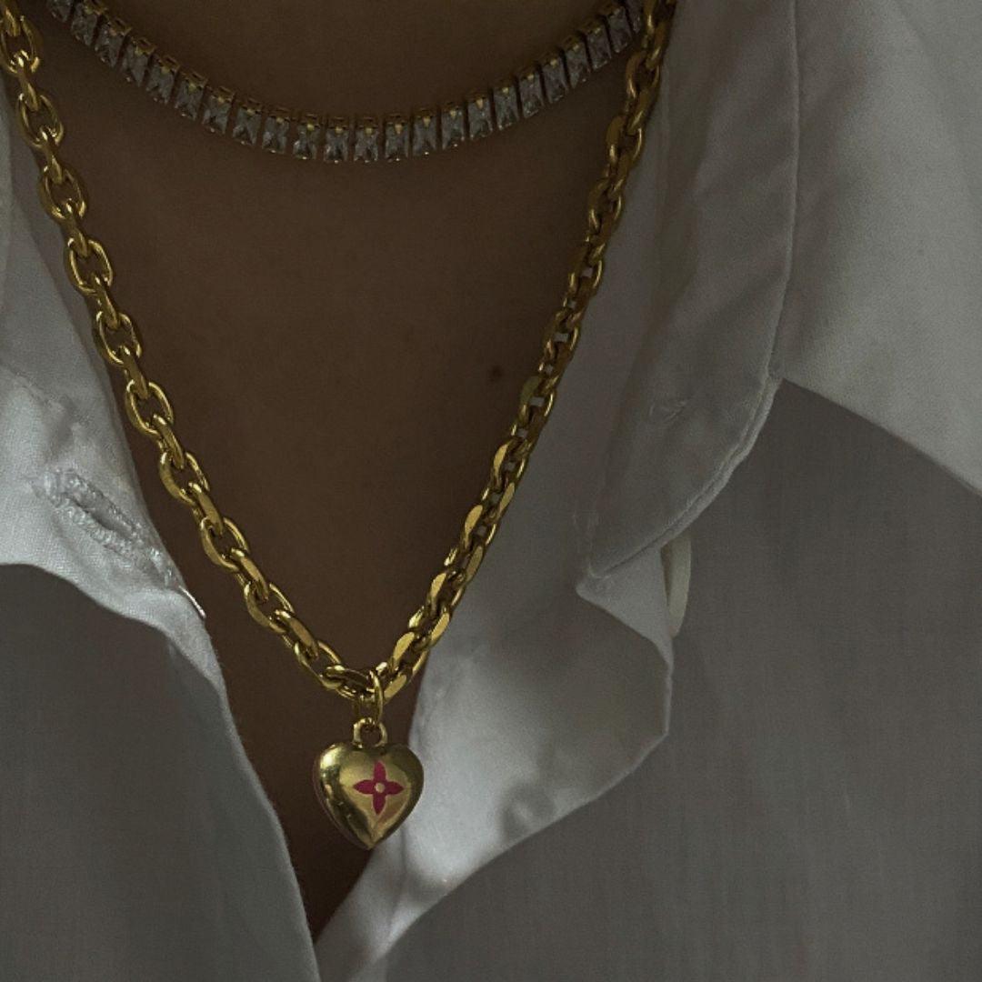 Authentic Louis Vuitton Pendant Mini Coeur -Reworked Necklace