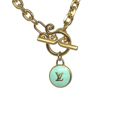 Authentic Louis Vuitton Logo Mint Pendant- Necklace Pastilles Pendant