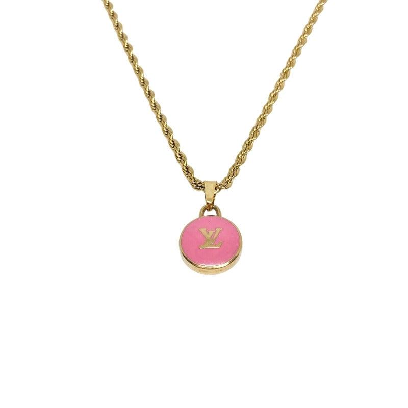 Authentic Louis Vuitton Rose Logo Pendant- Necklace