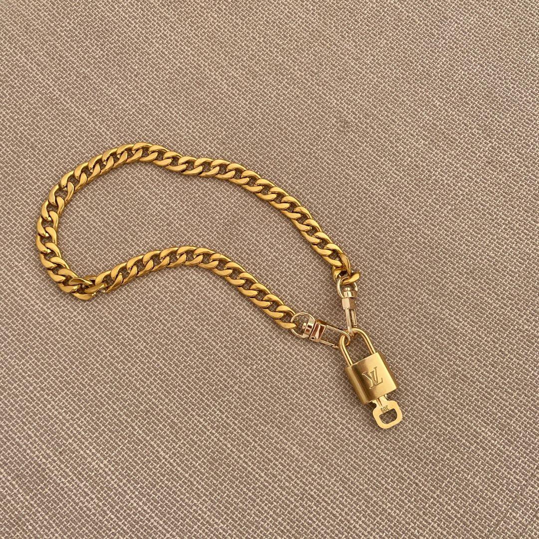 Authentic Louis Vuitton Padlock with Chunky Chain Necklace