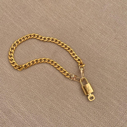 Authentic Louis Vuitton Padlock with Chunky Chain Necklace