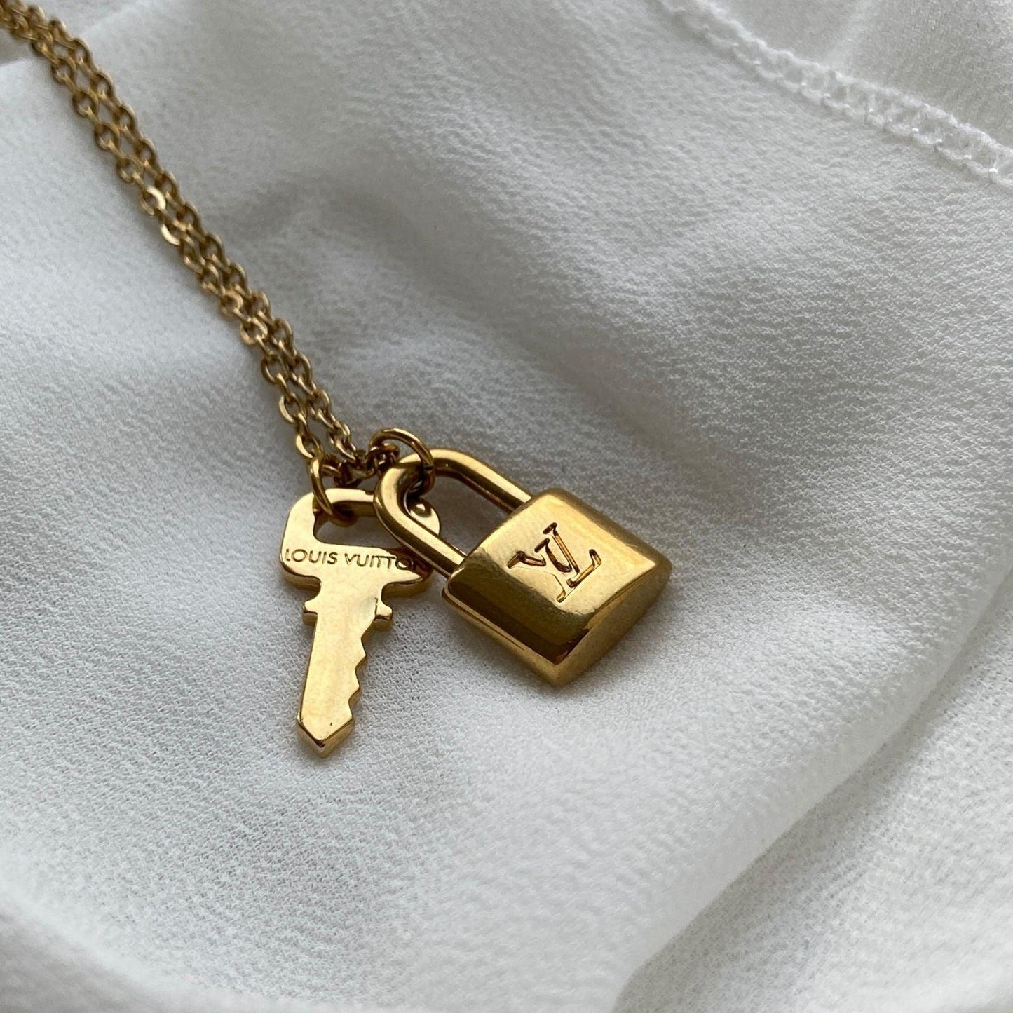 Authentic Louis Vuitton Padlock and Key - Reworked Necklaces