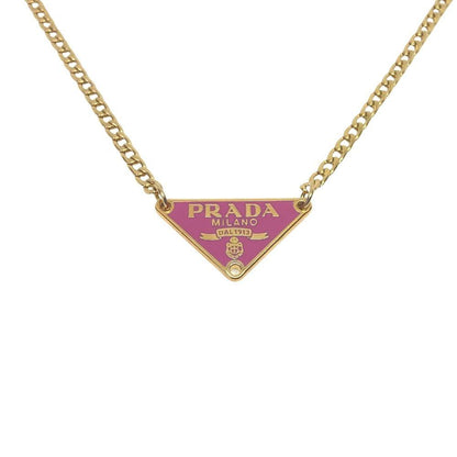Repurposed Authentic Prada Pink tag - Necklace