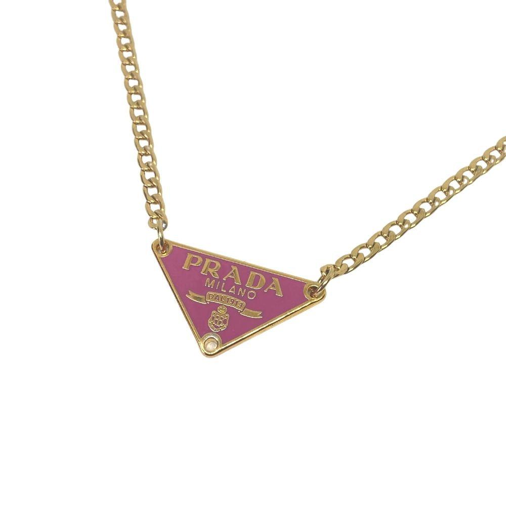 Repurposed Authentic Prada Pink tag - Necklace