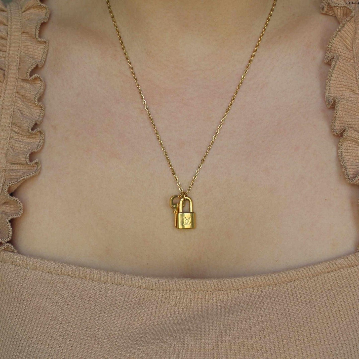 Authentic Louis Vuitton Padlock and Key - Reworked Necklaces