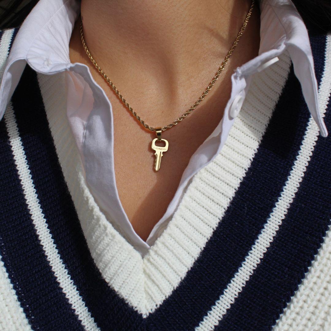 Authentic Louis Vuitton Key Pendant Necklace
