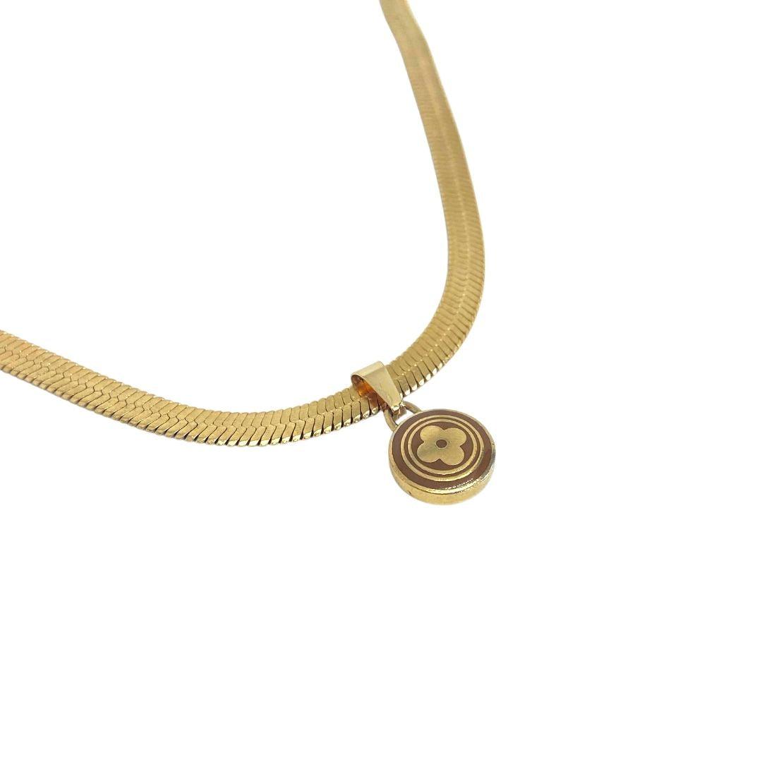 Authentic Louis Vuitton Pastilles Light Brown Pendant Necklace