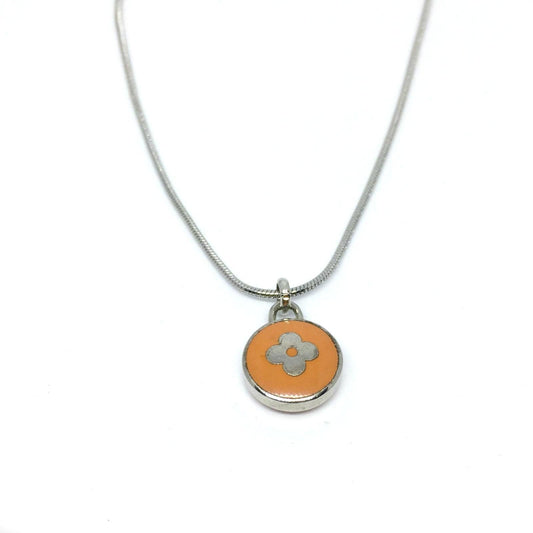 Authentic Louis Vuitton Clover Orange Pendant- Reworked Necklace