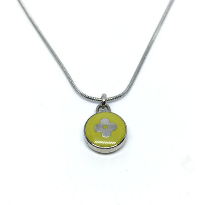 Authentic Louis Vuitton Clover Light Green Pendant-Reworked Necklace