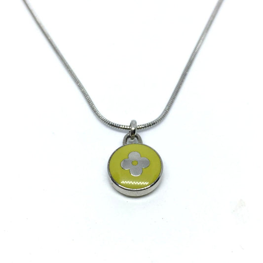 Authentic Louis Vuitton Clover Light Green Pendant-Reworked Necklace