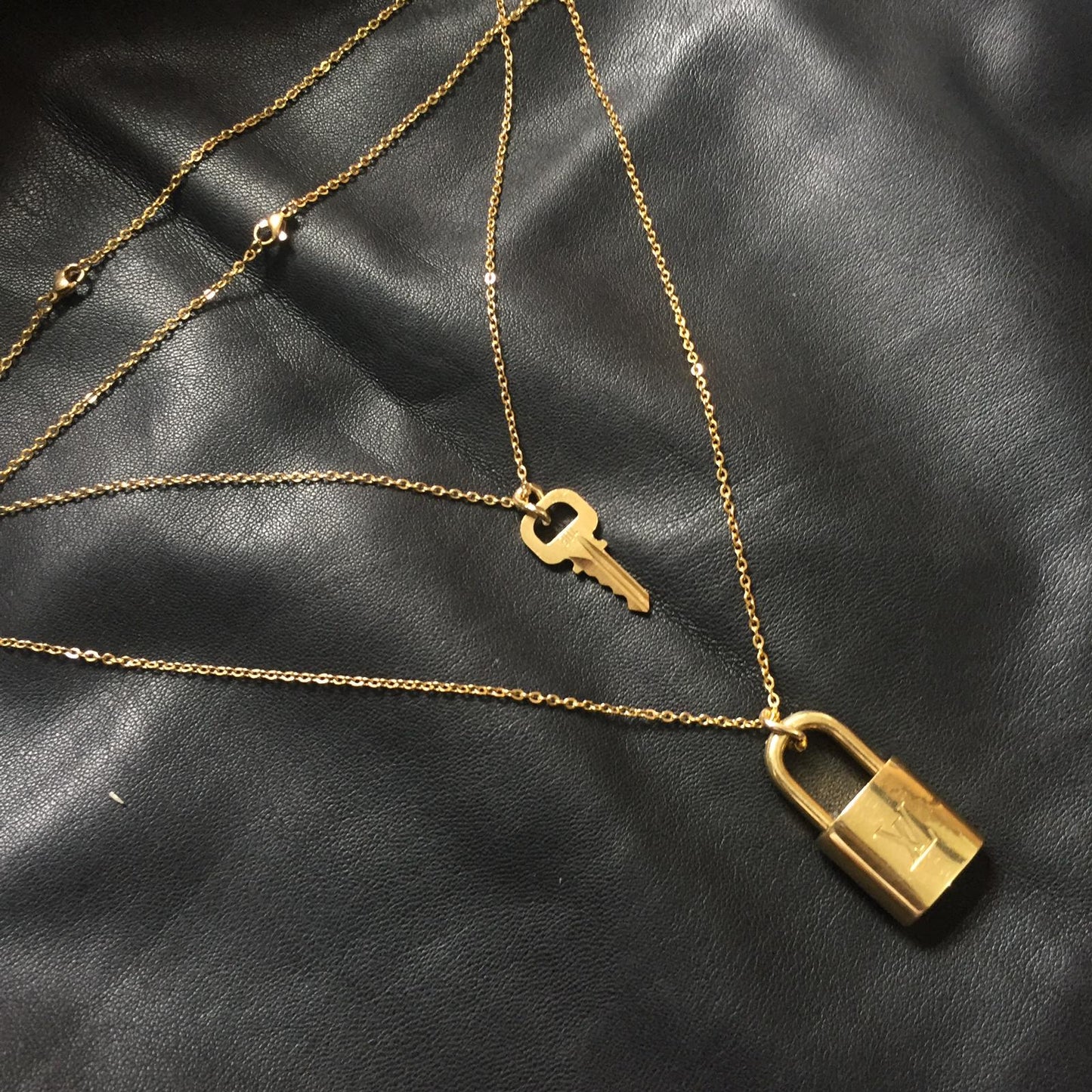 Louis Vuitton Padlock Necklace with Double Layer Chain For Him