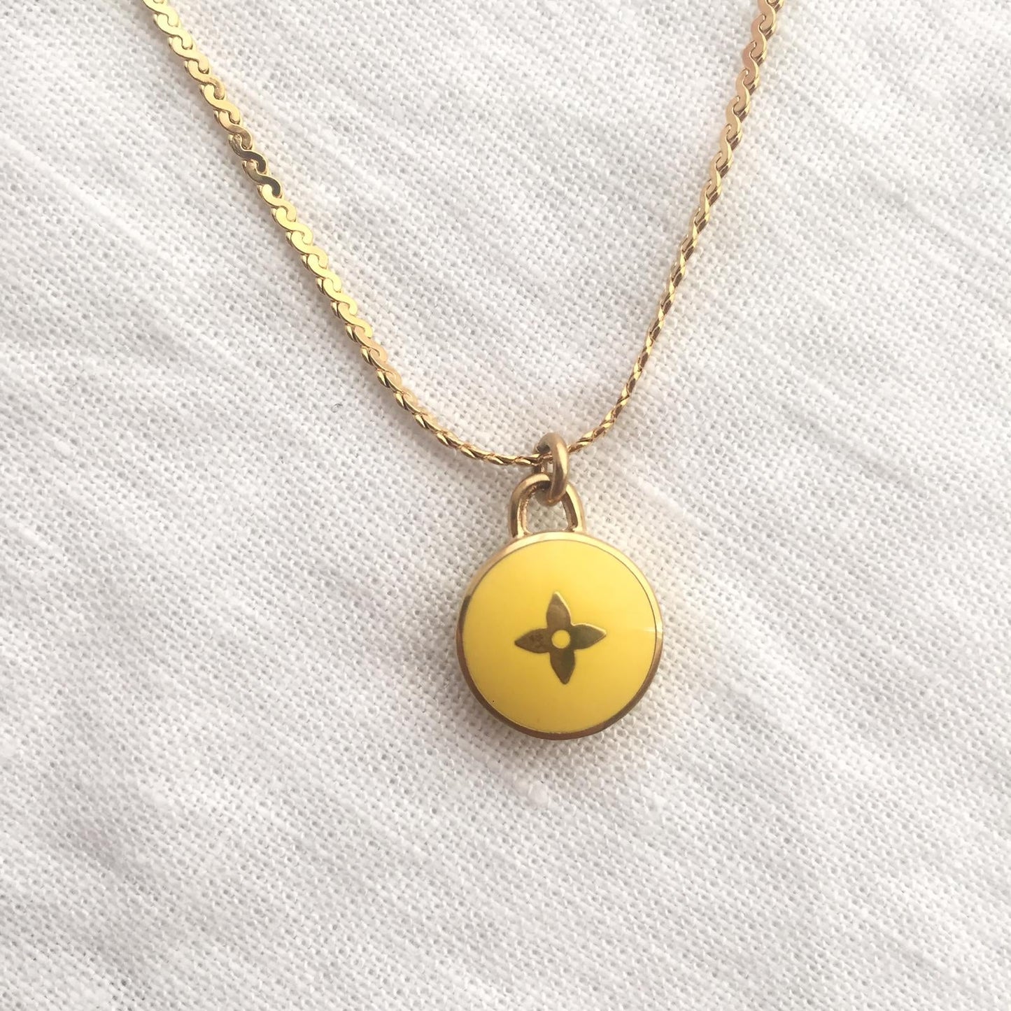 Authentic Louis Vuitton Yellow Pendant- Necklace