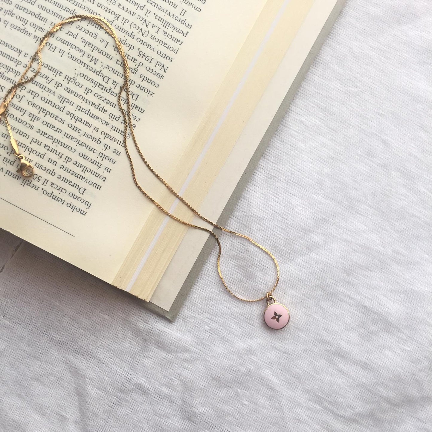 Authentic Louis Vuitton Mini Blush Pendant- Upcycled Necklace