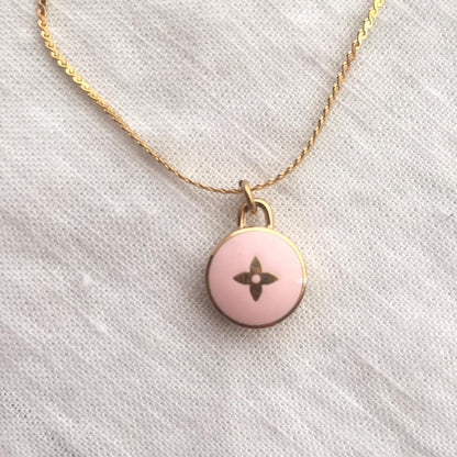 Authentic Louis Vuitton Mini Blush Pendant- Upcycled Necklace