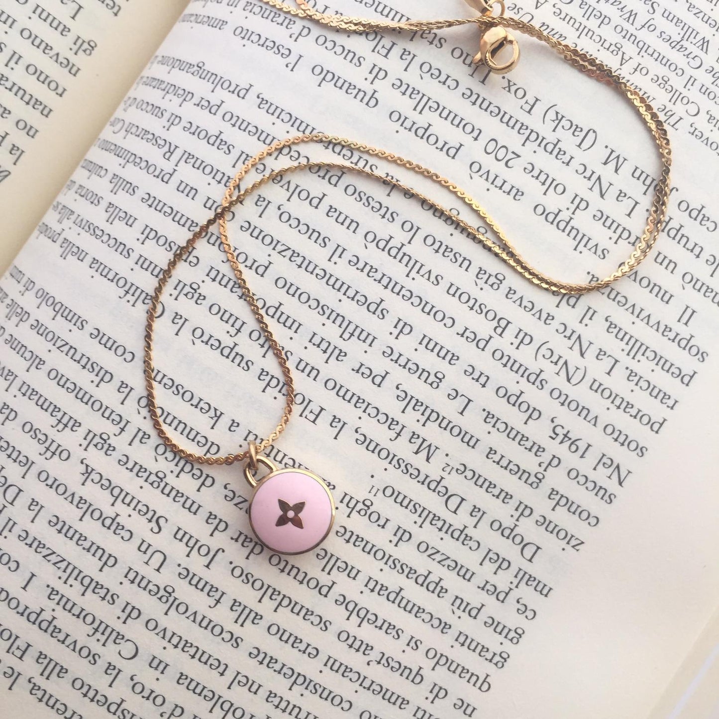 Authentic Louis Vuitton Mini Blush Pendant- Upcycled Necklace