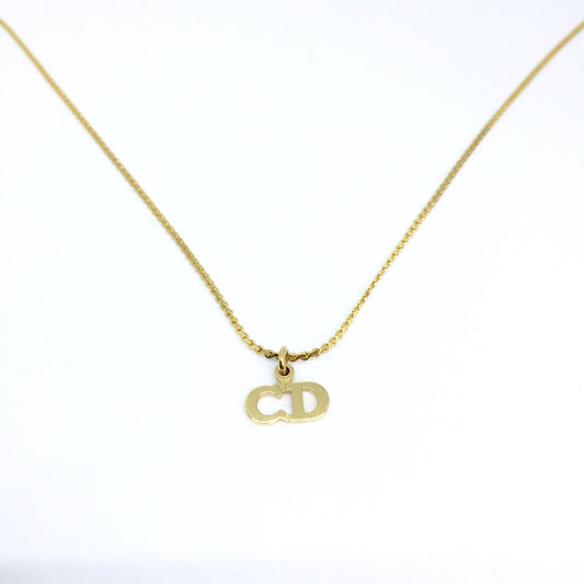 Authentic Dior pendant Tag- Dainty Reworked Necklace
