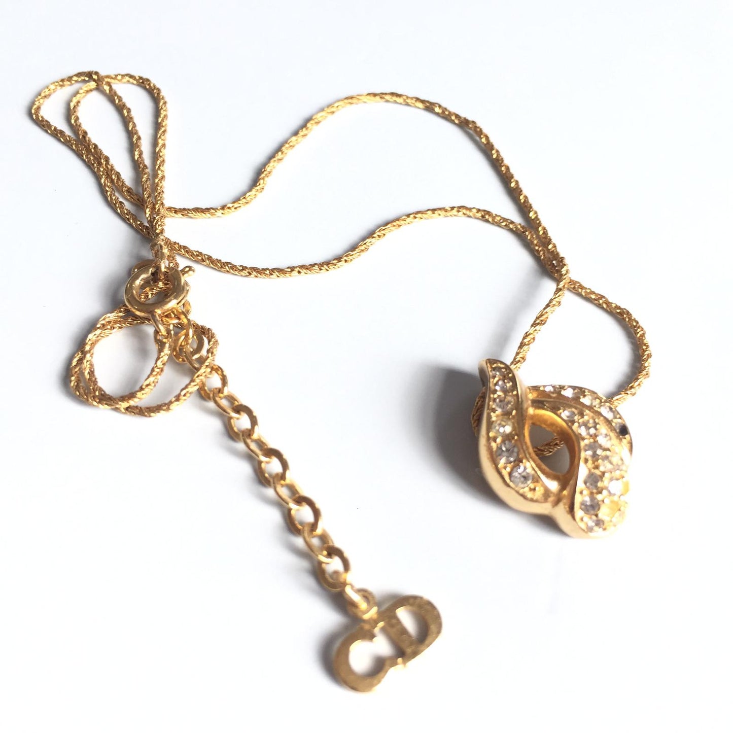 Authentic Dior pendant Tag- Dainty Reworked Necklace