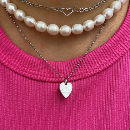 Authentic Gucci Pendant Medium heart Repurposed Necklace