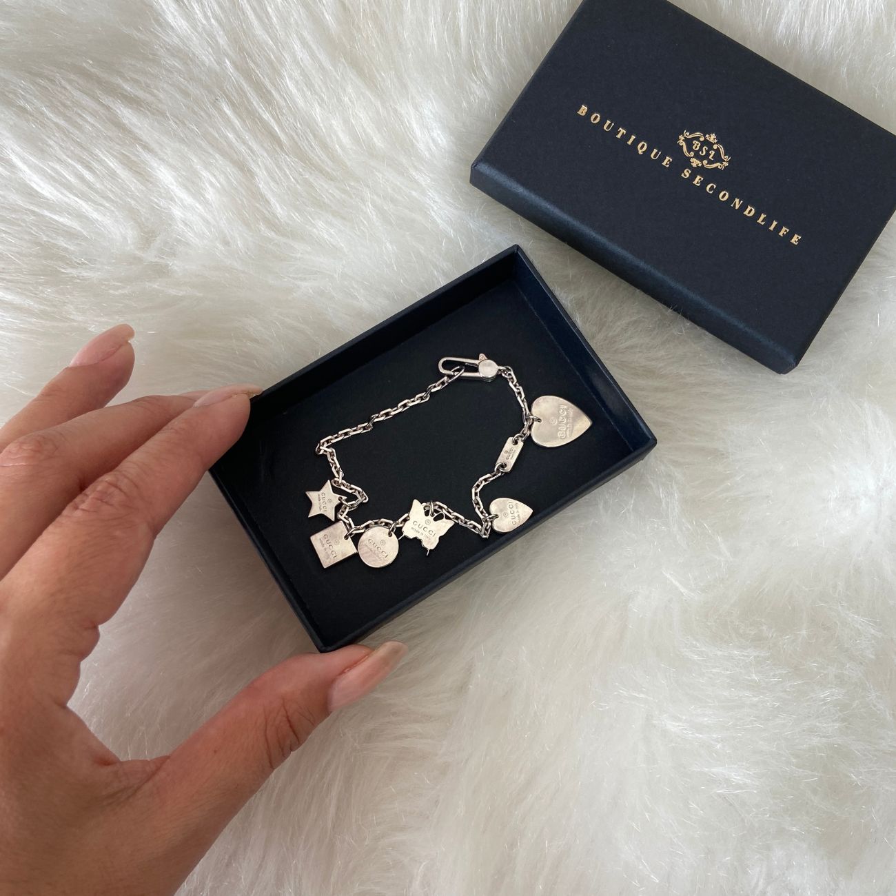Authentic Gucci Pendant butterfly Repurposed Necklace
