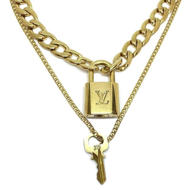 Louis Vuitton Padlock Necklace with Double Chain