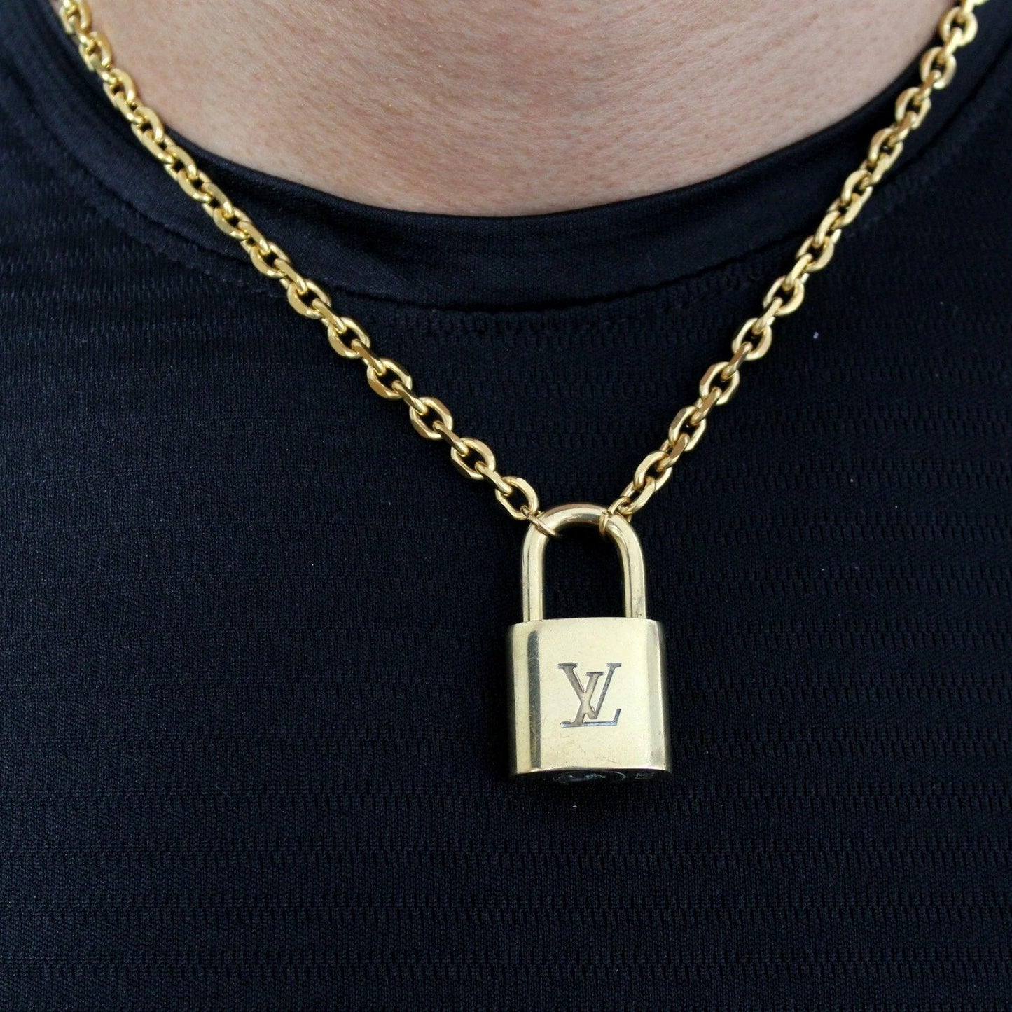 Louis Vuitton Padlock with Rolo Chain Necklace For him