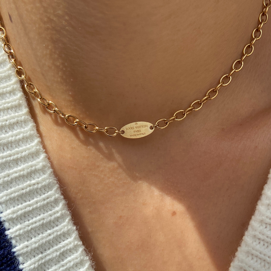 Authentic Louis Vuitton Pendant Mini Tag Reworked Choker