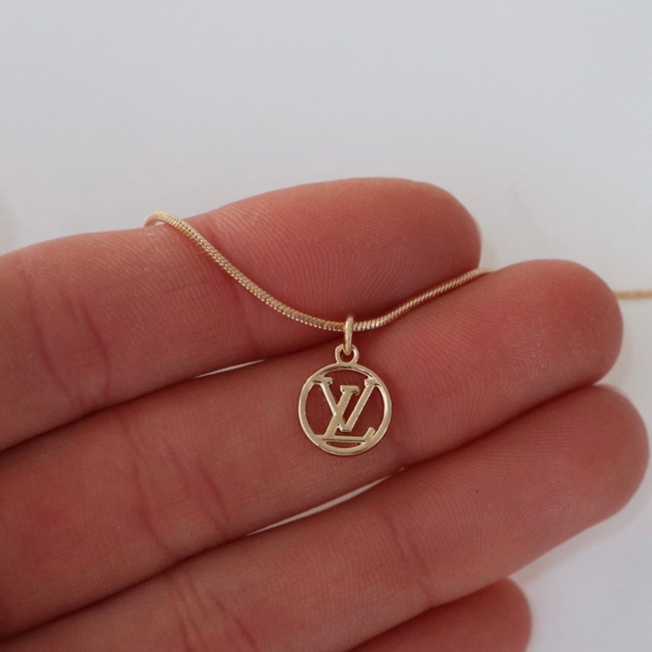 Dainty LV Pendant Necklace