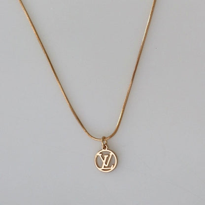Dainty LV Pendant Necklace