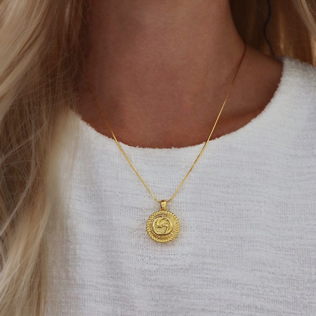 GG Gold Button Necklace