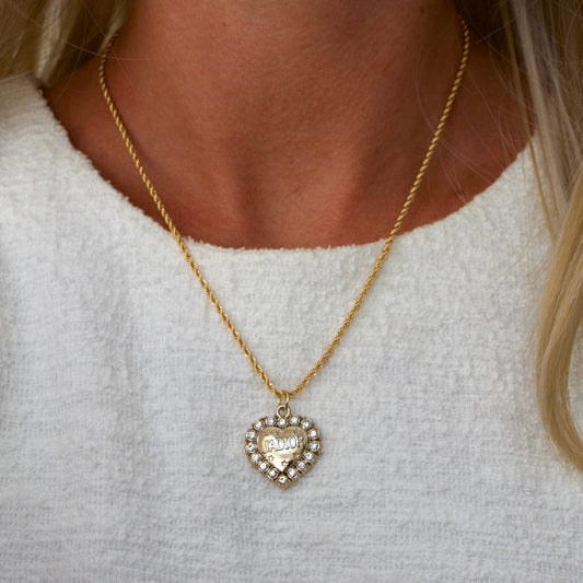 J’adior Pave Heart Necklace