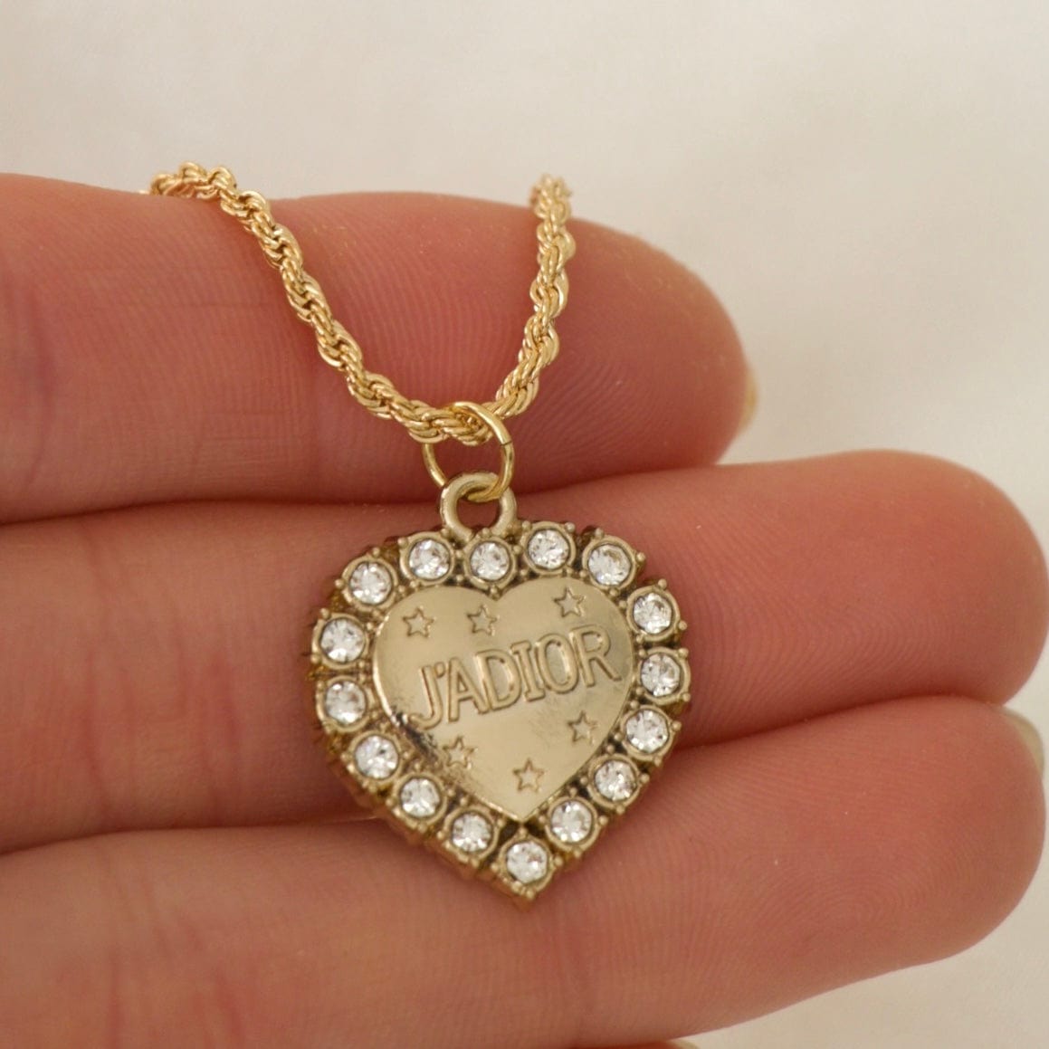 J’adior Pave Heart Necklace