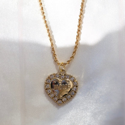 J’adior Pave Heart Necklace
