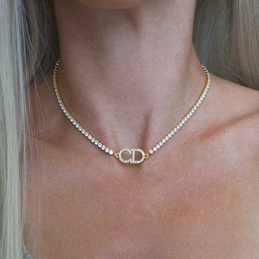 Crystal CD Choker Necklace