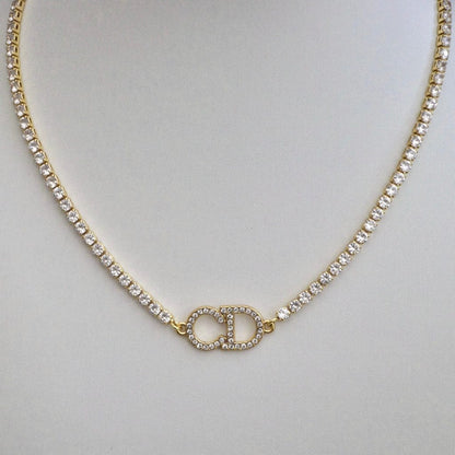 Crystal CD Choker Necklace