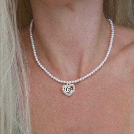Gigi Pearls Heart Necklace