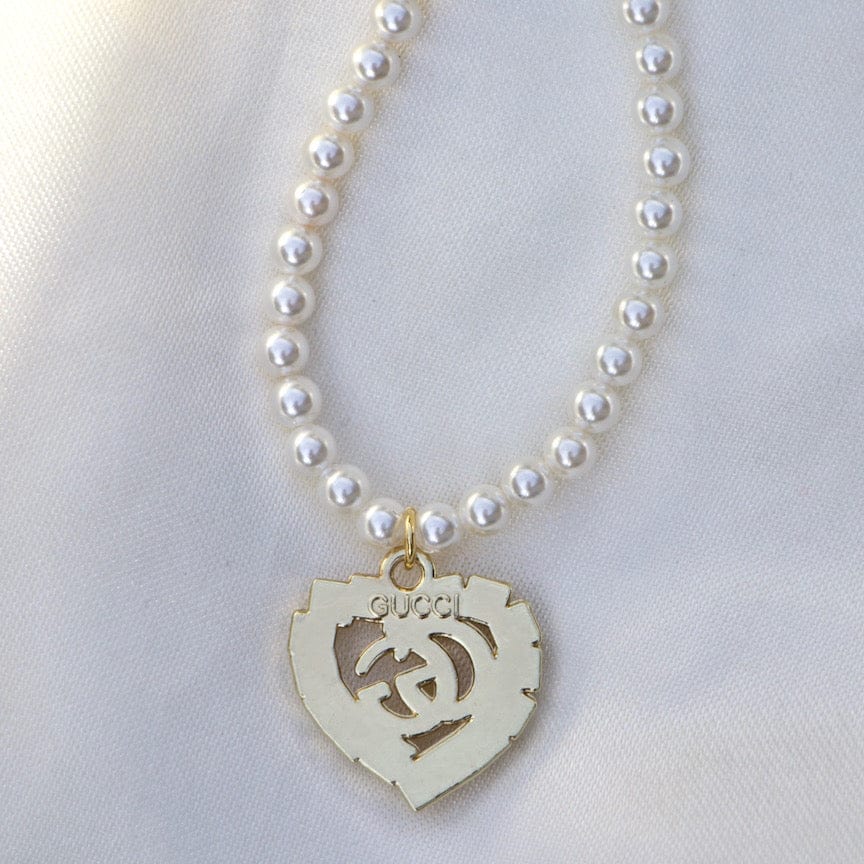 Gigi Pearls Heart Necklace