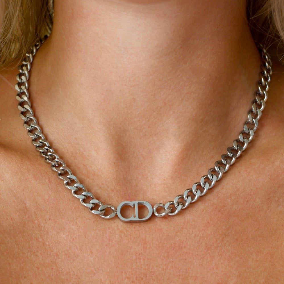 Silver Chain Link CD Choker