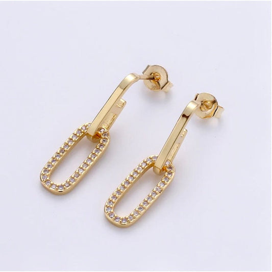 Oblong CZ Earrings