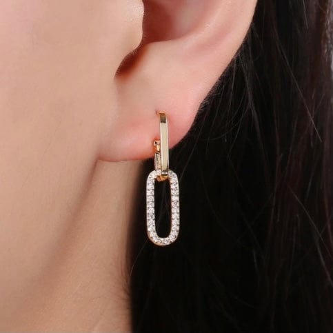 Oblong CZ Earrings