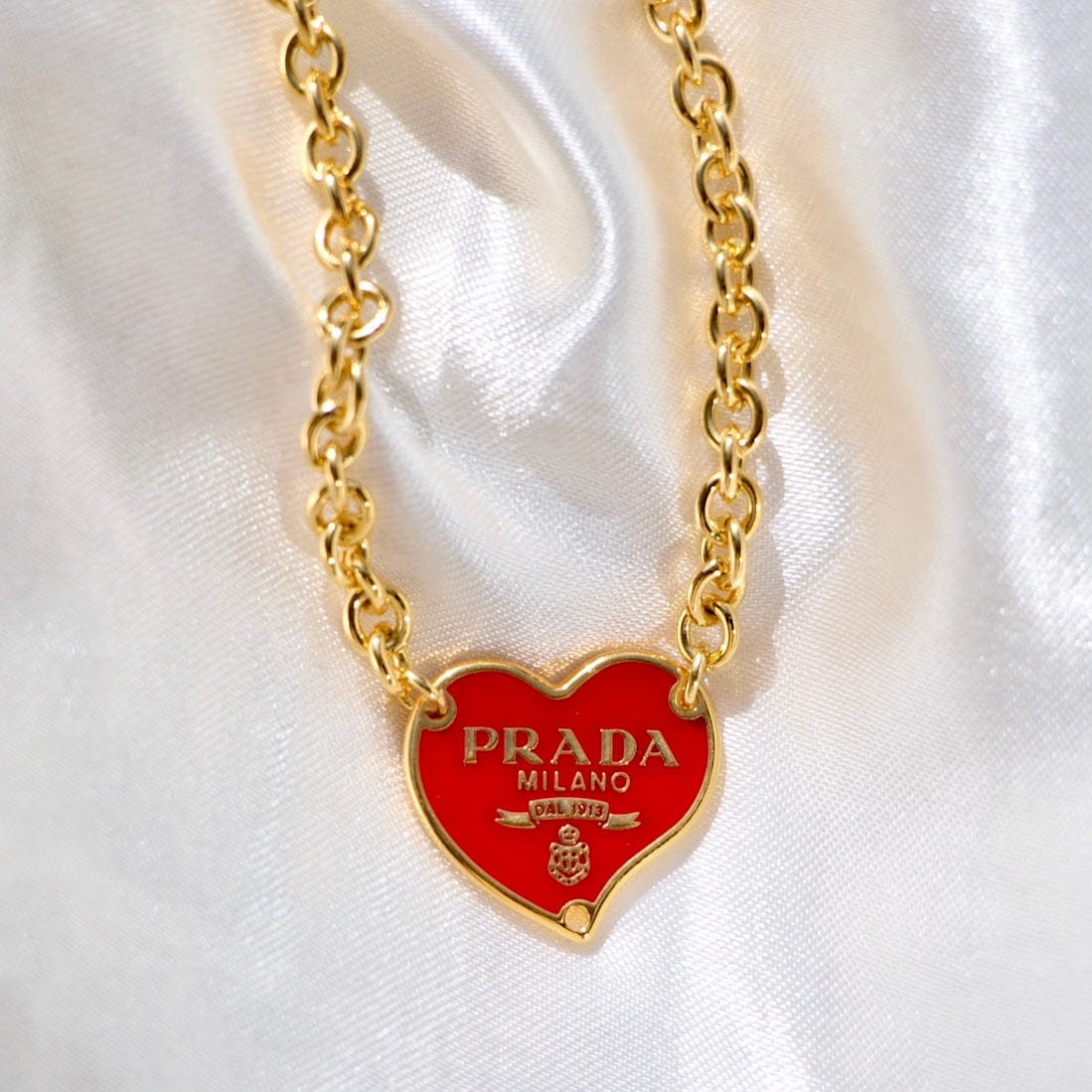 Prada Red Heart Necklace