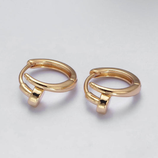 Spiral Nail Huggie Hoops