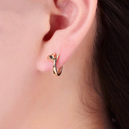 Spiral Nail Huggie Hoops