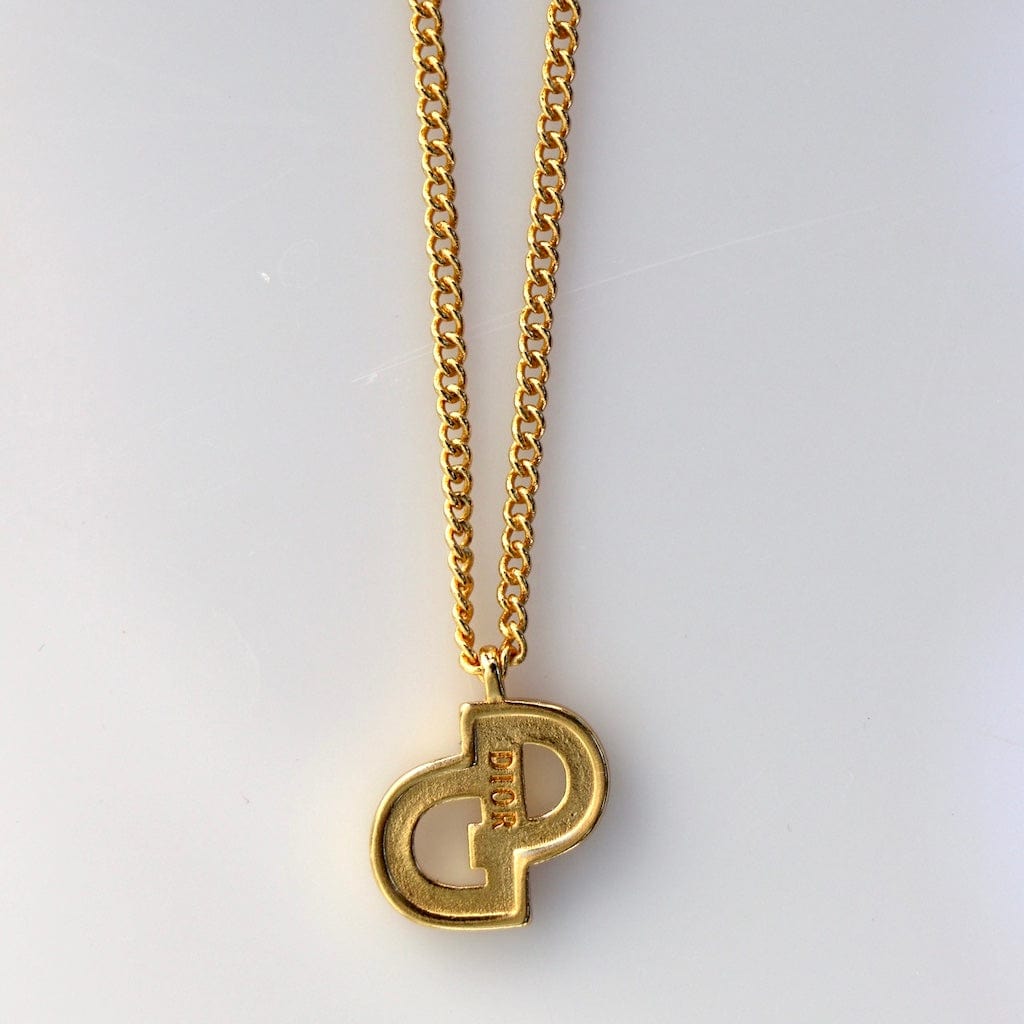 Vintage CD Crystal Pendant Necklace