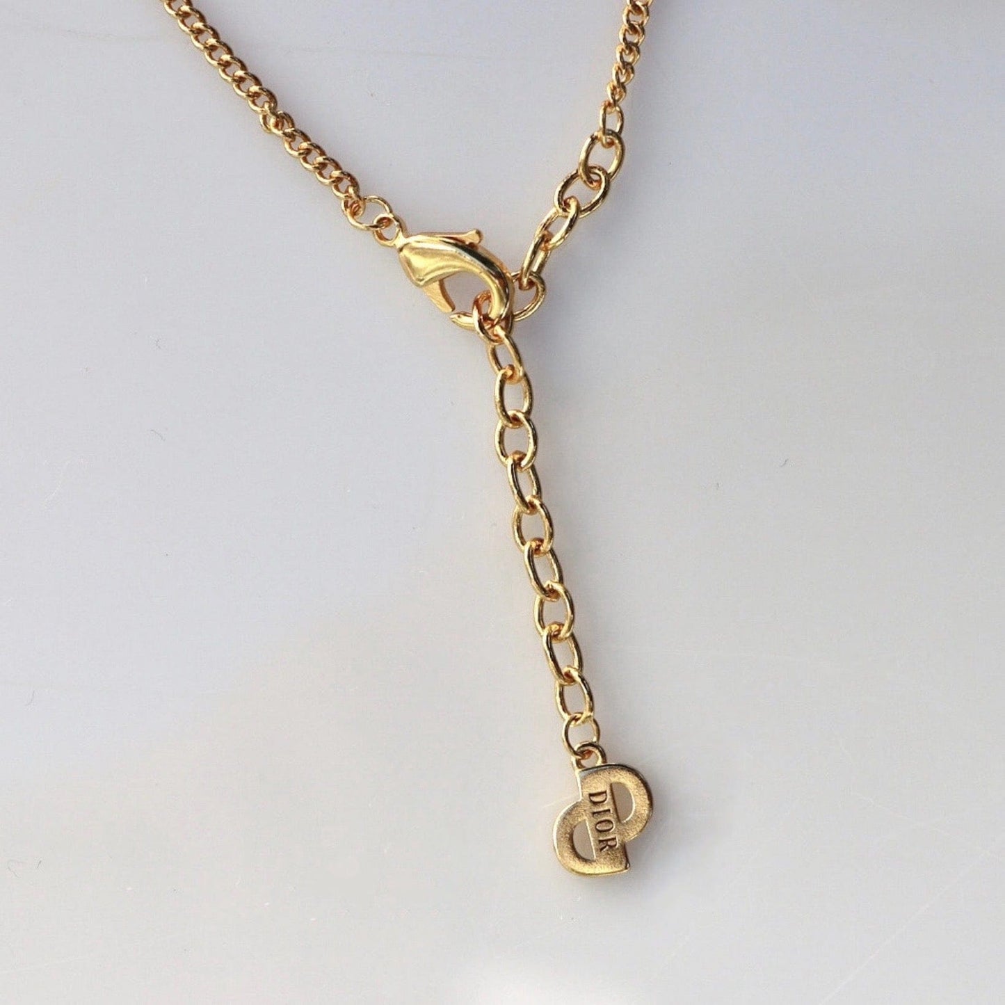 Vintage CD Crystal Pendant Necklace