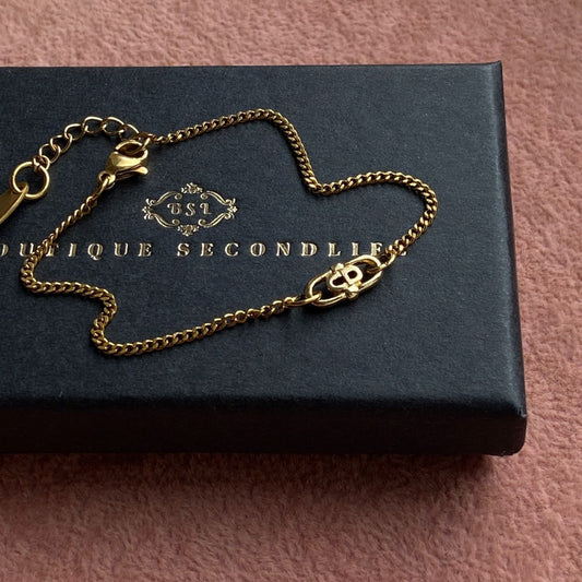 Authentic CD mini Oval Dior pendant- Reworked Single Bracelet
